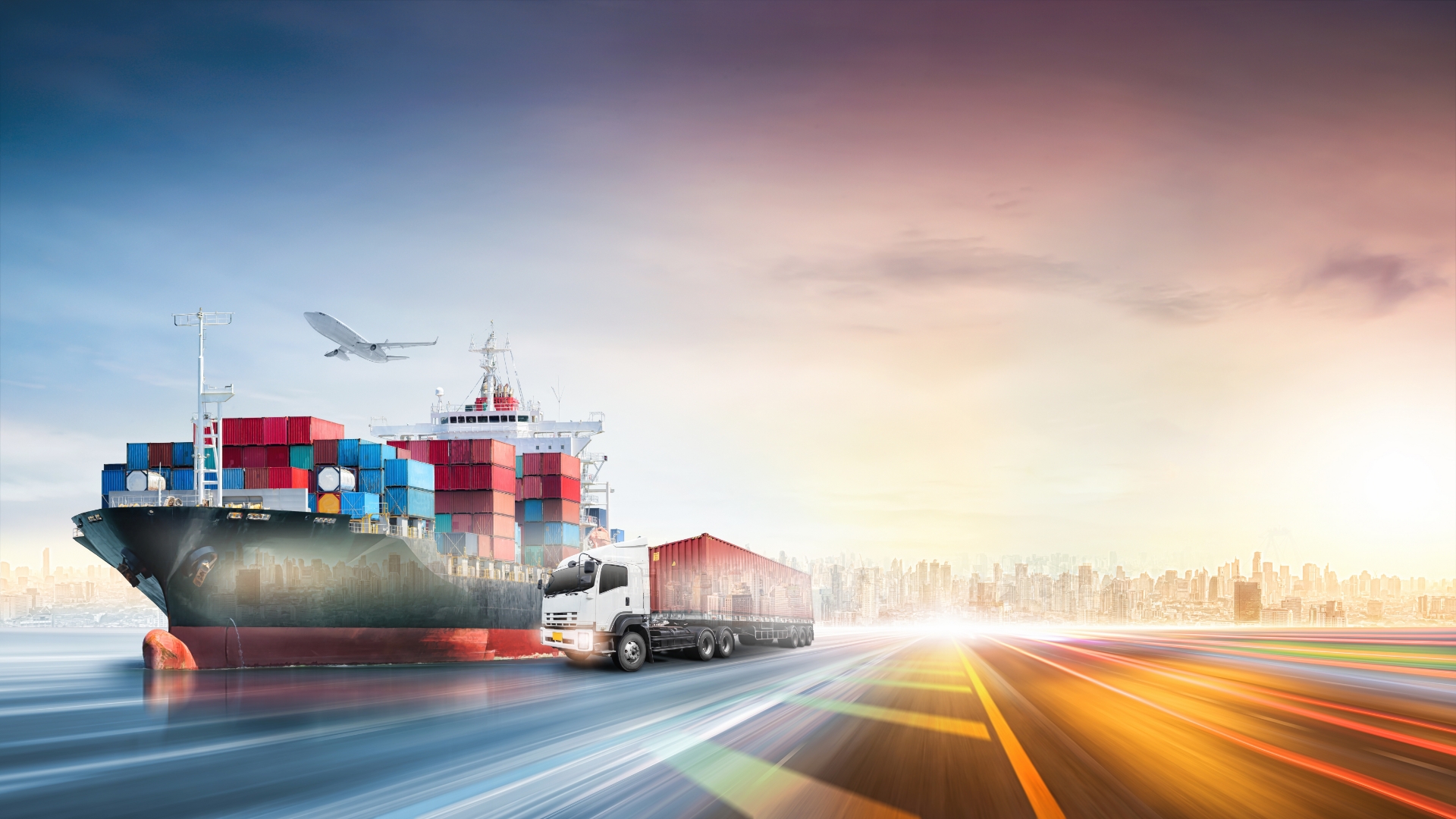 image of freight, cargo and transportation truck